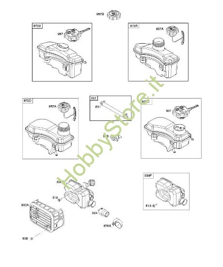 G - Sistema di scarico, alimentazione carburante B&S - 10 €¦ 103M02-0061-H1 brand Stihl
